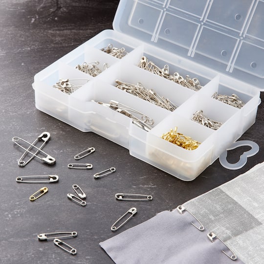 6 Packs: 550 ct. (3,300 total) Mixed Safety Pins by Loops & Threads™